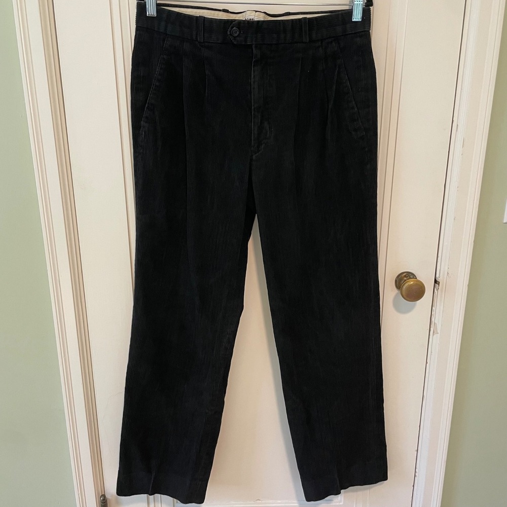 Vintage Yves Saint Laurent Corduroy Pants 34x32 Black